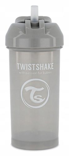  TWISTSHAKE SREBRNA ŠALICA SA SLAMKOM 360ML SIVA