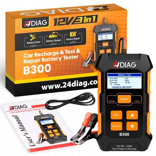 B300 PROVJERIVAČ AKUMULATORA I ISPRAVLJAČ 3u1 12V 5A