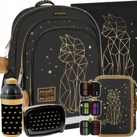   Starpak školski ruksak Zlatni Kotek Gold Unicorn 5-elementni set