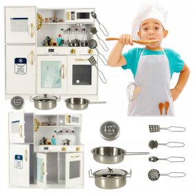 Drvena Dječja Kuhinja s LED Svjetlom i Hladnjakom