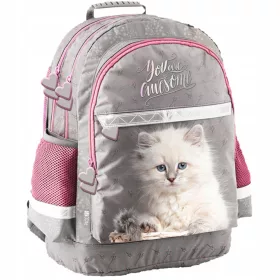   Školski ruksak za djevojčice 1. razreda s mačkicom Paso - trendy i funkcionalan