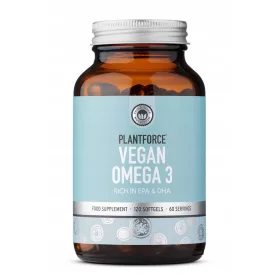   Veganske Omega-3 Kapsule (DHA/EPA) Plantforce - 120 Kapsula, 60 Porcija