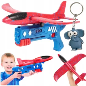   Veliki Set Pjenastog Lanzera Aviona 34x32cm 2u1 + Privjesak za Ključeve Smiješne Životinje