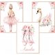 Balerina Ballet Inicijali Ime Bebe - Set od 3 A3 postera