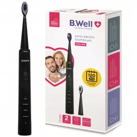  B.WELL MED-870 zvučna električna četkica za zube crna