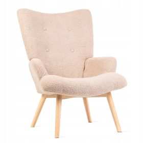 Luksuzna fotelja MOSS TEDDY BOUCLE u bež boji od HOMLA