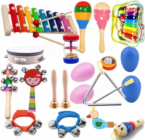 Dječji set drvenih instrumenata s torbom - Zabavni glazbeni set za djecu