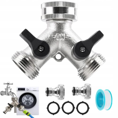 Dvokraki Y-Razdjelnik s ventilima za vrtne slavine crijeva 3/4"