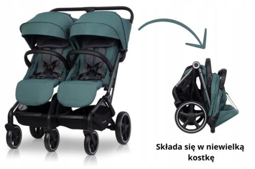 Easy Go Echo Sage Green dvostruki dječji kolica za blizance i djecu