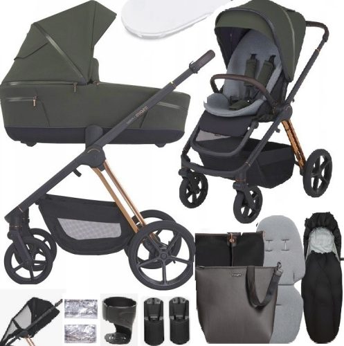 Espiro Miloo luksuzna zelena 2u1 kolica + adapteri za sjedalo