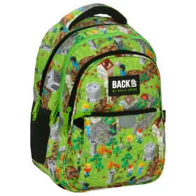   Školski ruksak BackUP s 3 pretinca za ljubitelje igre Minecraft