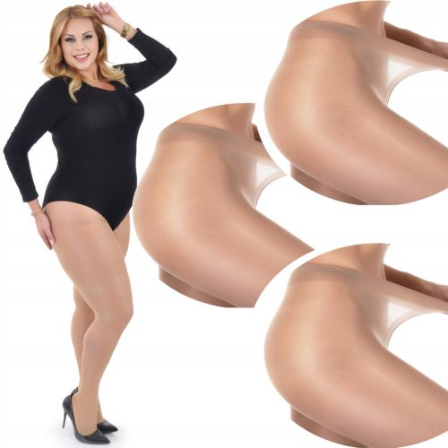 Rajstope PLUS SIZE Tutto Nudo 20 den - Set od 3 komada rajstope bez gaćica