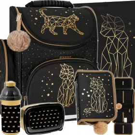 kolski ruksak za djevojčice Zlatni Mačak sa krznom 5El