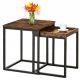 Stolni stolić za kavu Loft Industrial 2u1 50x40x60 cm, tamna bukva