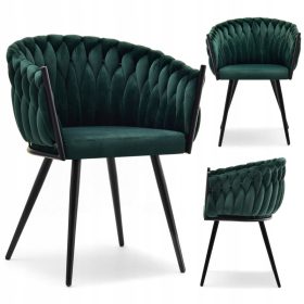 LUKSUZNI BUCKET FOTELJA ROSA, TAMNO ZELENO CRNA