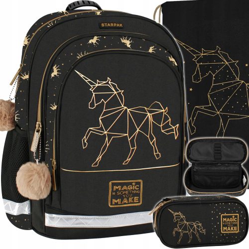 KOLSKI RUKSAK ZA DJEVOJČICE UNICORN UNICORN GOLD ZA UČENICE 1.-3. RAZREDA
