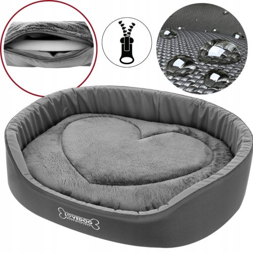 Krevet za pse Lovedog Comfort s vodootpornom podlogom i presvlakom na patent, igralište M 60x50
