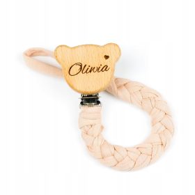   Pletena držačka za dudu medvjedića s personalizacijom i odabirom boje