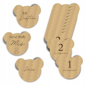   Dječji drveni foto panoi 'Mali medo' s personalizacijom imenom, 15 kom.