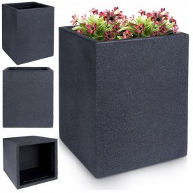    Izvrsna posuda za cvijeće 29 cm x 29 x 40 cm promjer 1 cm plastične nijanse sive i srebrne