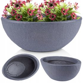    Vilde lonac za cvijeće 59 cm x 34 x 23 cm plastične nijanse sive i srebrne