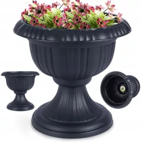    Vilde saksija 39 cm x 39 x 36 cm promjer 39 cm plastične nijanse sive i srebrne