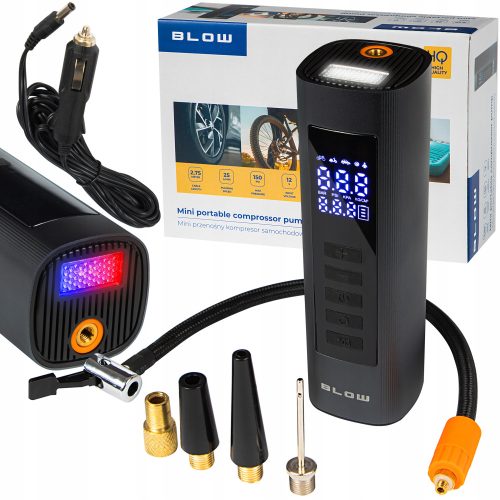 Električna pumpa za bicikle 12V | Mini kompresor Blow 44-281 crna