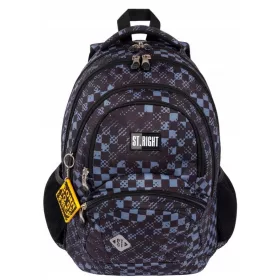   Školski ruksak za tinejdžere sa šahovskim uzorkom i komorama