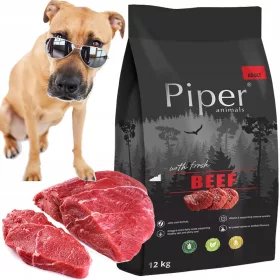    PIPER FRESH BEEF 12kg SUHA HRANA ZA PSE SVJEŽA I SUŠENA GOVEDINA