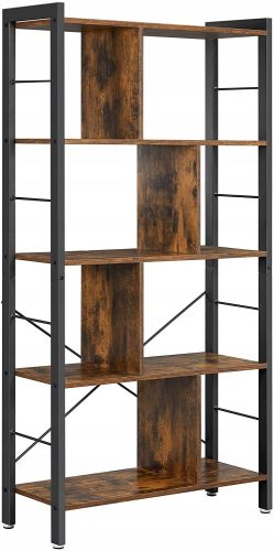 Rustikalna industrijska polica Songmics LOFT 74 cm x 154 cm x 30 cm smeđe nijanse