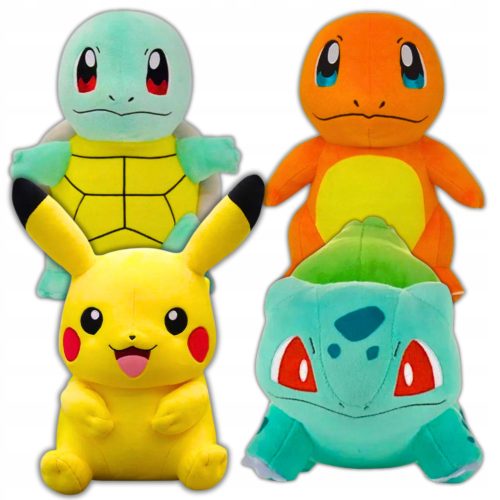 Maskote Pokemon 4 plišane igračke 25 cm Pikachu Bulbasaurus Squirtle Charmander