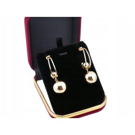   Viseće zlatne naušnice s kuglicama od kirurškog čelika 316L