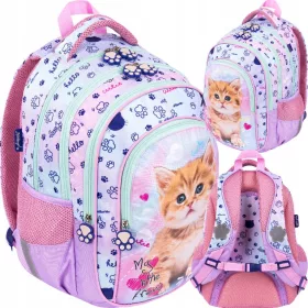   Školski Ruksak za Djevojčice Pastel Kitty s Četiri Pretinca