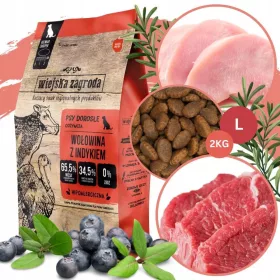   Wiejska Zagroda Suha hrana za pse GOVEĐINA PUREĆA POVRĆE Velike pasmine L 2kg