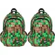 Mladički Školski Ruksak Pixel Cubes s Tri Pretinca, 20l, Vodootporan - Paket od 2 kom