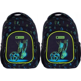   Školski ruksak za dječake 1-3 razreda s nogometnim motivom, 20L, crni