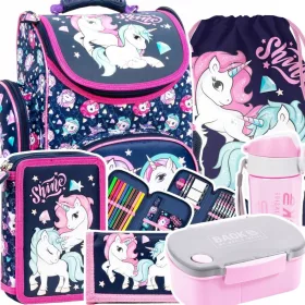   Derform Školska torba sa 6 dijelova UNICORN Jednorožec 16l - Set torbe za djevojčice

Ovaj set torbe za školu idealan je izbor za male princeze koje vole jednorožce. Uključuje 6 dijelova: tornister, p