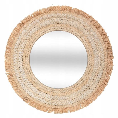 Kruglo zidno ogledalo u Boho orijentalnom stilu, viseće CELIA 68 cm