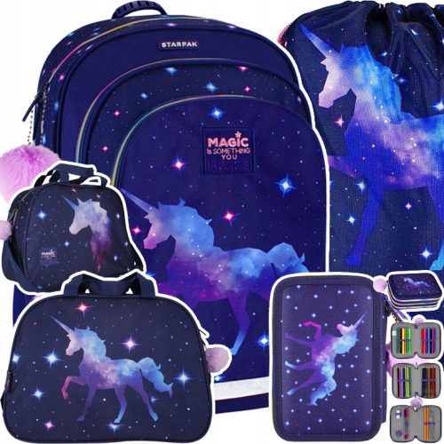 Paket školskih torbi za djevojčice - Unicorn Galaxy kolekcija