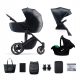 Kinderkraft PRIME 2 PRO crna multifunkcionalna kolica 3u1 + MINK PRO sjedalo