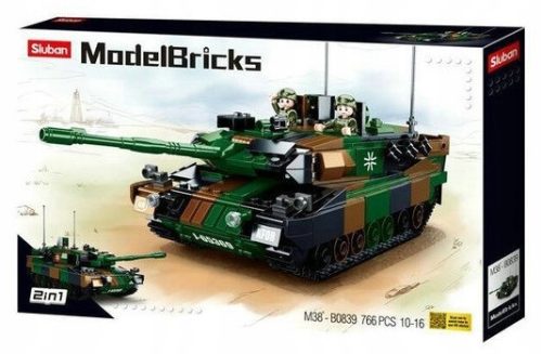  Sluban Model Bricks B0839 Leopard Tank 766 kom + Certifikat "Super Bricks Constructor".
