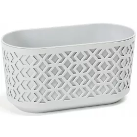    Lamela teglica za cvijeće 39,4 cm x 19,4 x 20,3 cm plastične nijanse sive i srebrne