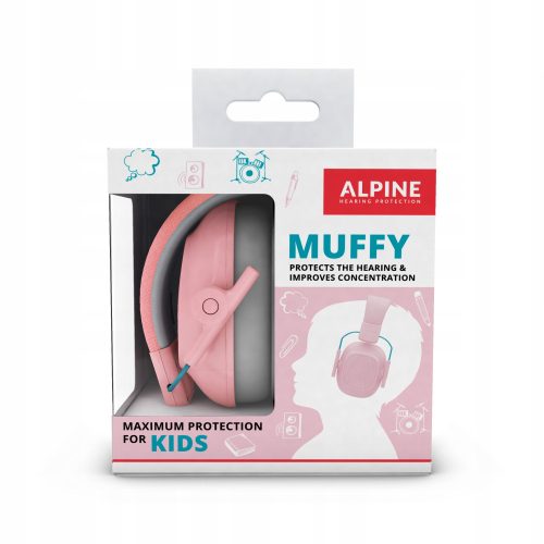 Alpske zaštitne slušalice za djecu Alpine Muffy Kids, roza