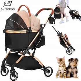   SKISOPGO 3u1 Odvojiva Sklopiva Kolica za Pse i Mačke do 15 kg