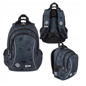 Mladički školski ruksak s 3 pregrade i paukovom mrežom