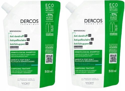 2x VICHY DERCOS Šampon za masnu kosu protiv peruti 500 ml