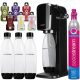 SodaStream Art Black Water Carbonator with 3 Bottles and Flavors