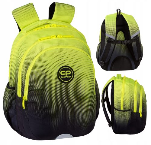 CoolPack školski ruksak s više odjeljaka u crnoj boji s nijansama žute i zlatne, 21 litra
