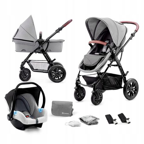 Kolica za bebe KinderKraft MOOV 3u1, siva