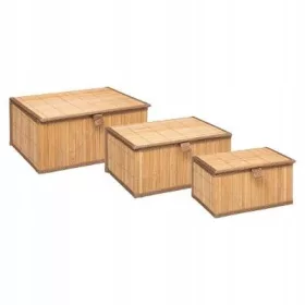   Komplet od 5 košara od bambusa Smart & Simple, smeđe, 3 komada